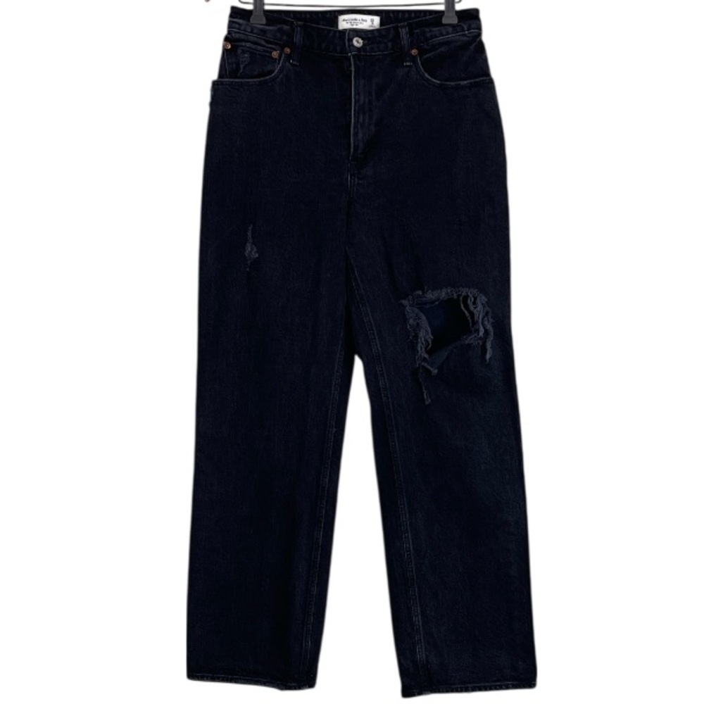 Abercrombie & Fitch Curve Love The 90’s Relaxed Jeans High Rise Black 29 8R - Picture 2 of 11